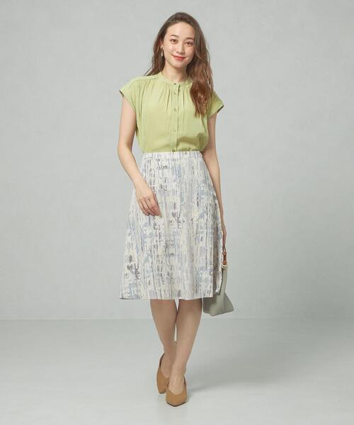 closet story（クローゼットストーリー）の「＜closet story＞◎Pサテン ギャザー フレンチスリーブ ブラウス（シャツ/ブラウス・レディース・ホワイト/シャーベット/ライム/ライトブルー・FREE）」の13枚目の写真