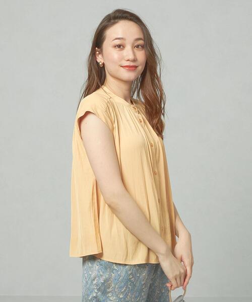 closet story（クローゼットストーリー）の「＜closet story＞◎Pサテン ギャザー フレンチスリーブ ブラウス（シャツ/ブラウス・レディース・ホワイト/シャーベット/ライム/ライトブルー・FREE）」の11枚目の写真