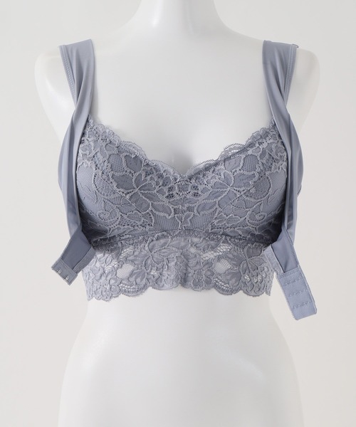 Honeys（ハニーズ）の「ナイトブラ 睡眠中のバスト横流れカバー。24時間OK。ノンワイヤー×ホールド。美胸。（ナイトブラ・レディース・ライトグレー/ブラック/ピンク/ブルー系その他/アイボリー/カーキ/ライトピンク/レンガ/ネイビー/ラベンダー・LL/S/M/L/SS/3L）」の21枚目の写真