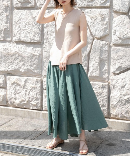 SENSE OF PLACE by URBAN RESEARCH（センスオブプレイスバイアーバンリサーチ）の「ハイウエストイレギュラーヘムスカート（スカート・レディース・ベージュ/ネイビー/レッド/グリーン・ONE）」の3枚目の写真