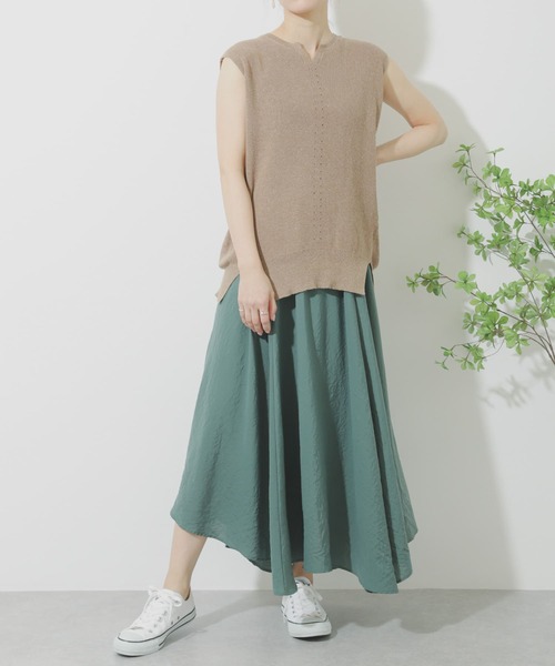 SENSE OF PLACE by URBAN RESEARCH（センスオブプレイスバイアーバンリサーチ）の「ハイウエストイレギュラーヘムスカート（スカート・レディース・ベージュ/ネイビー/レッド/グリーン・ONE）」の21枚目の写真