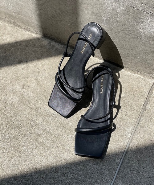 RIVE DROITE（リヴドロワ）の「デイリー使いにおすすめ　スクエアチューブサンダル（サンダル・レディース・ブラック/ベージュ/ブラウン・S/M/L）」の2枚目の写真