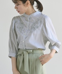 rps | スタンドカラー刺繍７分袖ブラウス(シャツ/ブラウス)