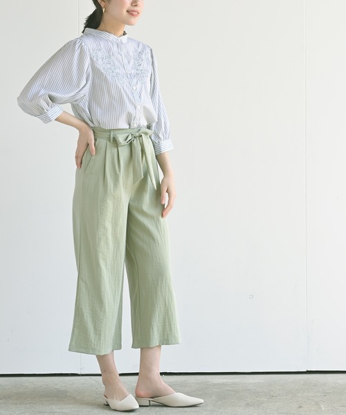 rps（アールピーエス）の「スタンドカラー刺繍７分袖ブラウス（シャツ/ブラウス・レディース・ミント/ネイビー/ブラック/ラベンダー・M）」の15枚目の写真