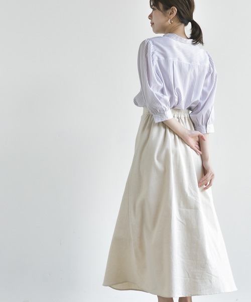 rps（アールピーエス）の「スタンドカラー刺繍７分袖ブラウス（シャツ/ブラウス・レディース・ミント/ネイビー/ブラック/ラベンダー・M）」の20枚目の写真