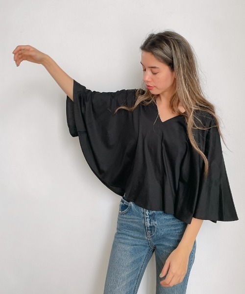 Vicente（ヴィセンテ）の「Easy fit tops（Tシャツ/カットソー・レディース・ブラウン/ブラック・FREE）」の4枚目の写真