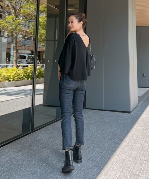 Vicente（ヴィセンテ）の「Easy fit tops（Tシャツ/カットソー・レディース・ブラウン/ブラック・FREE）」の8枚目の写真