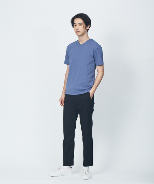 ABAHOUSE GRAY（アバハウスグレイ）の「【展開店舗限定】シルケット天竺 Vネック 半袖Tシャツ（Tシャツ/カットソー・メンズ・ブラック/ダークグリーン/ネイビー/ブラウン/ブルー/グレイッシュベージュ/ホワイト・46/48/50）」の15枚目の写真