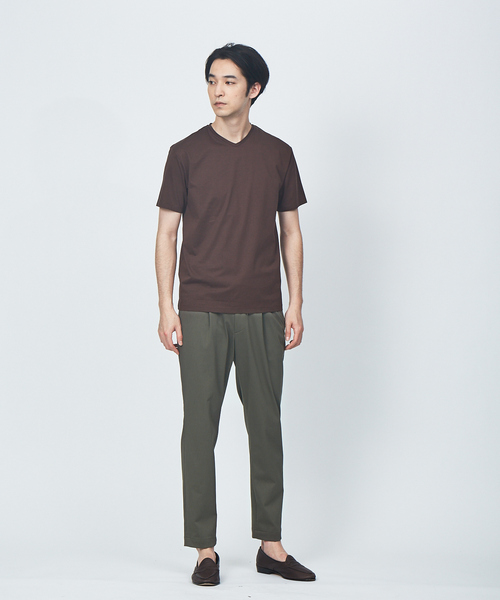 ABAHOUSE GRAY（アバハウスグレイ）の「【展開店舗限定】シルケット天竺 Vネック 半袖Tシャツ（Tシャツ/カットソー・メンズ・ブラック/ダークグリーン/ネイビー/ブラウン/ブルー/グレイッシュベージュ/ホワイト・46/48/50）」の17枚目の写真
