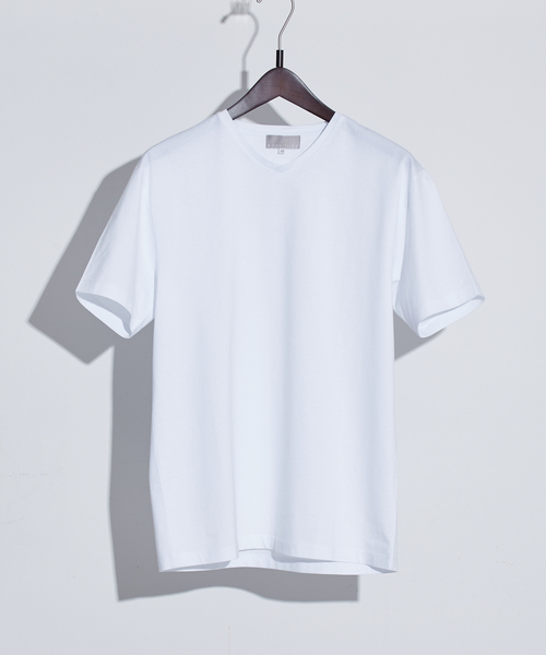 ABAHOUSE GRAY（アバハウスグレイ）の「【展開店舗限定】シルケット天竺 Vネック 半袖Tシャツ（Tシャツ/カットソー・メンズ・ブラック/ダークグリーン/ネイビー/ブラウン/ブルー/グレイッシュベージュ/ホワイト・46/48/50）」の18枚目の写真
