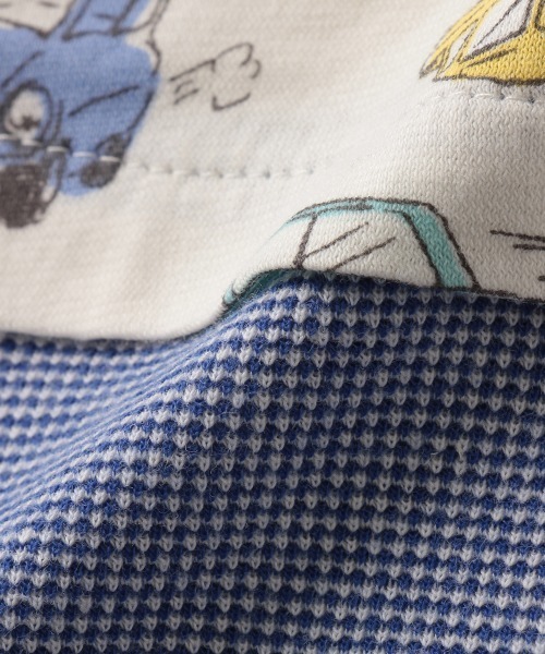 Love&Peace&Money（ラブアンドピースアンドマネー）の「classic carsプリント半袖ショートオール（ロンパース・キッズ・サックスブルー/キナリ・80ｃｍ/70cm）」の10枚目の写真