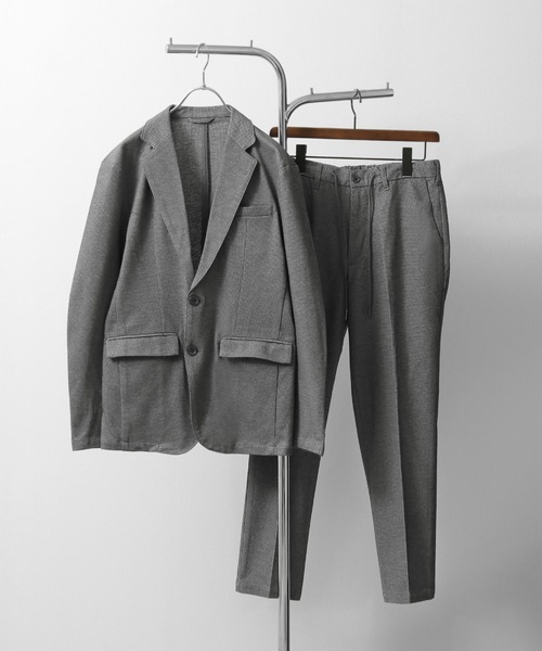 ZIP FIVE(ジップファイブ)の「【ZIP FIVE】2wayイージーケアクイックドライサーフニットセットアップ(テーラードジャケット・メンズ・ブルー/ネイビー/グレー・SMALL/MEDIUM/LARGE/X-LARGE)」の2枚目の写真