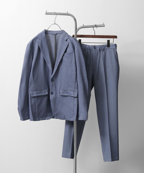 ZIP FIVE(ジップファイブ)の「【ZIP FIVE】2wayイージーケアクイックドライサーフニットセットアップ(テーラードジャケット・メンズ・ブルー/ネイビー/グレー・SMALL/MEDIUM/LARGE/X-LARGE)」の3枚目の写真