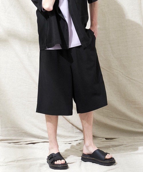 EMMA CLOTHES(エマクローズ)の「ブライトポプリン リラックス 2タックワイドショーツ EMMA CLOTHES(その他パンツ・メンズ・ブラウン/ベージュ/ブラック/ライラック/グレイッシュベージュ/グレイッシュブルー/キナリ/ベージュ系その他・M/L)」の10枚目の写真