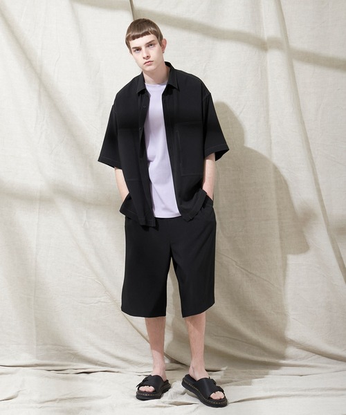 EMMA CLOTHES(エマクローズ)の「ブライトポプリン リラックス 2タックワイドショーツ EMMA CLOTHES(その他パンツ・メンズ・ブラウン/ベージュ/ブラック/ライラック/グレイッシュベージュ/グレイッシュブルー/キナリ/ベージュ系その他・M/L)」の11枚目の写真