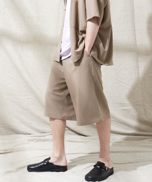 EMMA CLOTHES(エマクローズ)の「ブライトポプリン リラックス 2タックワイドショーツ EMMA CLOTHES(その他パンツ・メンズ・ブラウン/ベージュ/ブラック/ライラック/グレイッシュベージュ/グレイッシュブルー/キナリ/ベージュ系その他・M/L)」の19枚目の写真