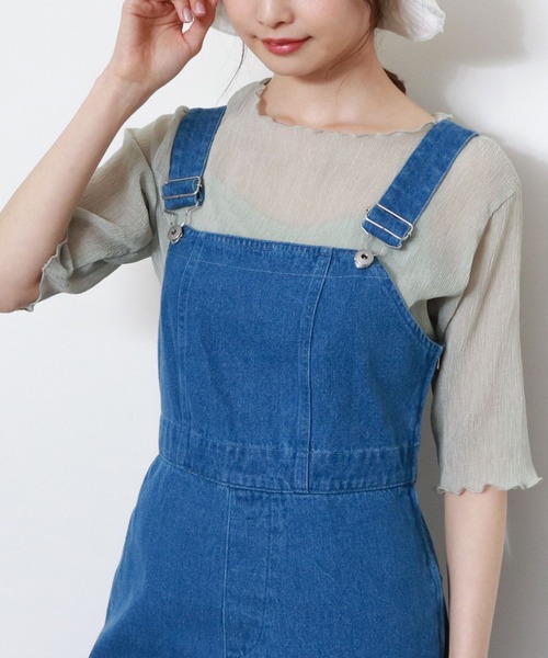 archives（アルシーヴ）の「シアー楊柳半袖プルオーバー（Tシャツ/カットソー・レディース・ピンクベージュ/ブルー/アイボリー/ミント/モカ/ブラック/レッド系その他/グレイッシュベージュ・MEDIUM）」の6枚目の写真