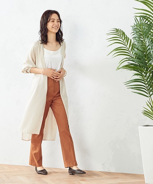 COMME CA ISM(コムサイズム)の「ベルト付き ロングシャツ(シャツ/ブラウス・レディース・ブラウン/ベージュ・LARGE/MEDIUM)」の1枚目の写真
