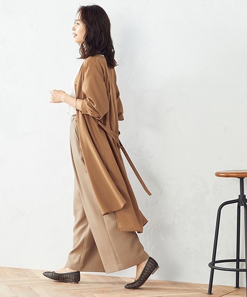 COMME CA ISM(コムサイズム)の「ベルト付き ロングシャツ(シャツ/ブラウス・レディース・ブラウン/ベージュ・LARGE/MEDIUM)」の5枚目の写真