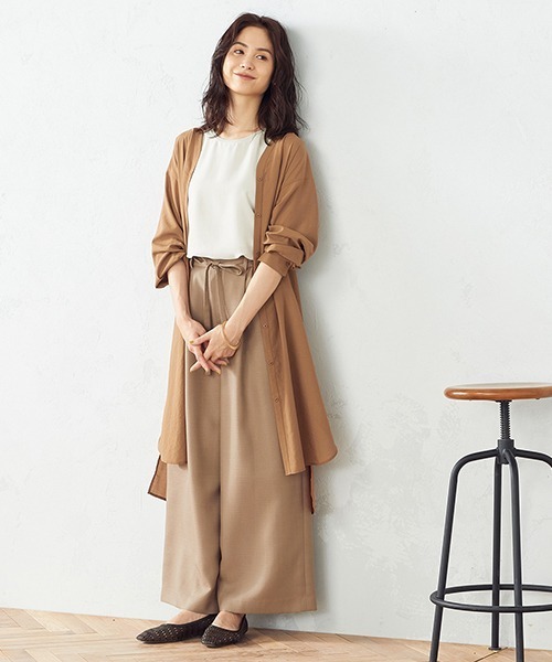 COMME CA ISM(コムサイズム)の「ベルト付き ロングシャツ(シャツ/ブラウス・レディース・ブラウン/ベージュ・LARGE/MEDIUM)」の6枚目の写真