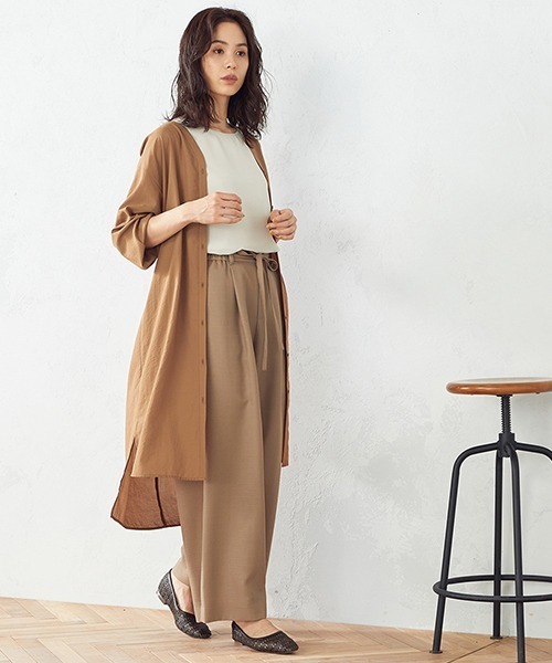 COMME CA ISM(コムサイズム)の「ベルト付き ロングシャツ(シャツ/ブラウス・レディース・ブラウン/ベージュ・LARGE/MEDIUM)」の7枚目の写真