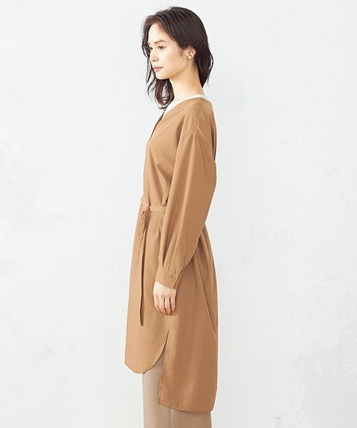 COMME CA ISM(コムサイズム)の「ベルト付き ロングシャツ(シャツ/ブラウス・レディース・ブラウン/ベージュ・LARGE/MEDIUM)」の10枚目の写真