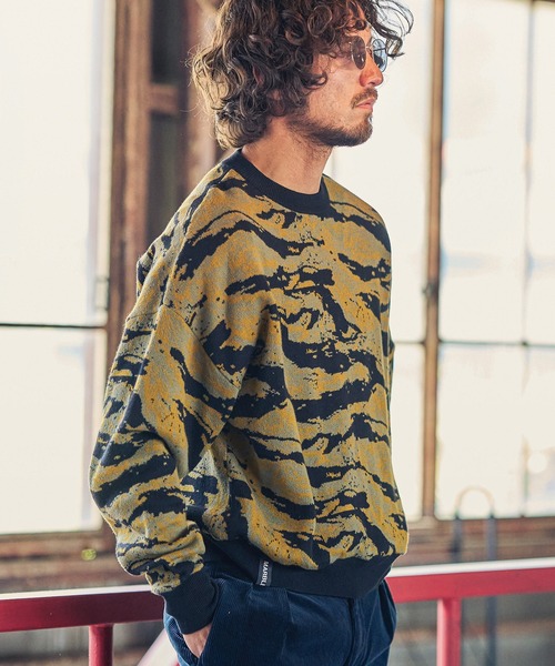 MARBLES(マーブルズ)の「mn2346-CAMO DOUBLE JACQUARD KNIT ニット(ニット/セーター・メンズ・ネイビー/グリーン・L/S/XL/M)」の5枚目の写真