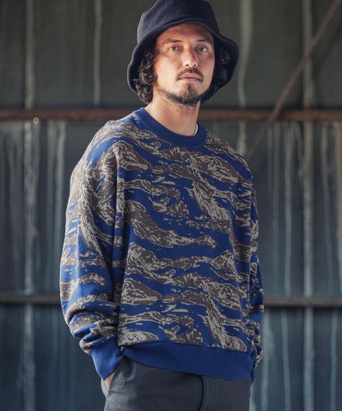 MARBLES(マーブルズ)の「mn2346-CAMO DOUBLE JACQUARD KNIT ニット(ニット/セーター・メンズ・ネイビー/グリーン・L/S/XL/M)」の14枚目の写真