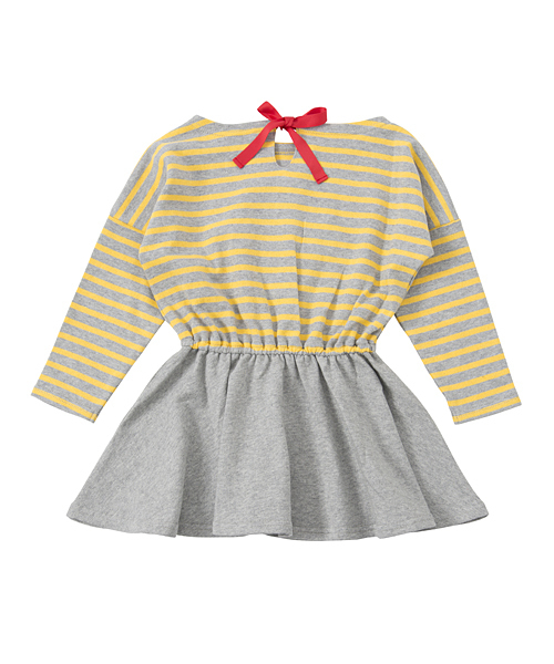 X-girl Stages（エックスガールステージス）の「STRIPED L/S DRESS (2T・3T)（ワンピース・キッズ・アッシュ/レッド/ネイビー・2T/3T）」の5枚目の写真