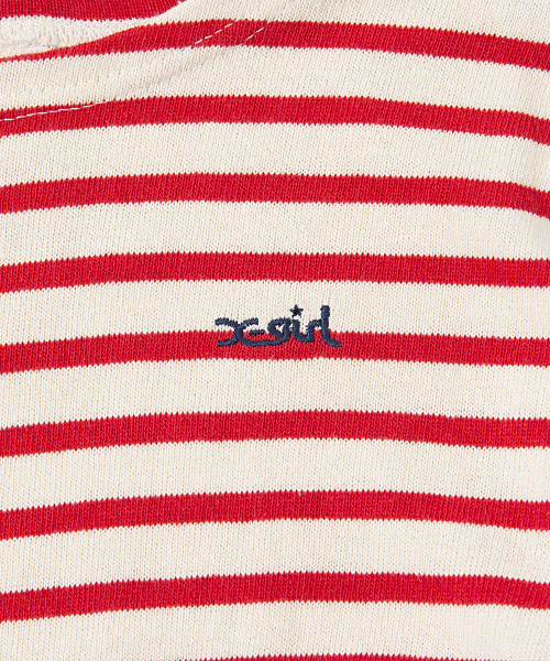 X-girl Stages（エックスガールステージス）の「STRIPED L/S DRESS (2T・3T)（ワンピース・キッズ・アッシュ/レッド/ネイビー・2T/3T）」の10枚目の写真