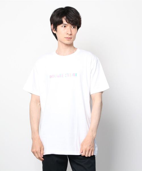 DOUBLE STEAL(ダブルスティール)の「COLORFUL LOGO 半袖Tシャツ(Tシャツ/カットソー・メンズ・ホワイト/ブラック・MEDIUM/LARGE/X-LARGE/XX-LARGE)」の13枚目の写真