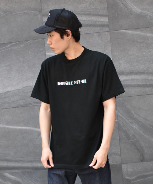 DOUBLE STEAL(ダブルスティール)の「COLORFUL LOGO 半袖Tシャツ(Tシャツ/カットソー・メンズ・ホワイト/ブラック・MEDIUM/LARGE/X-LARGE/XX-LARGE)」の8枚目の写真