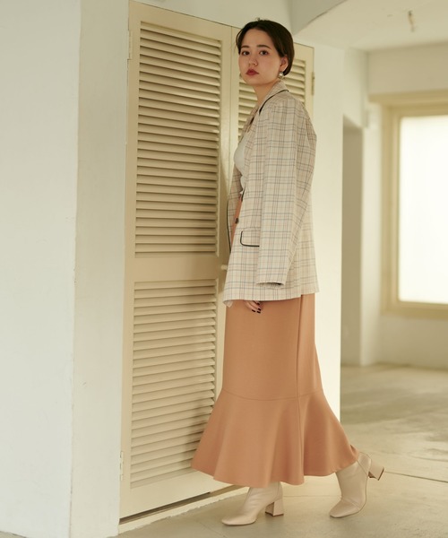 TINA：JOJUN（ティーナジョジュン）の「ロングスカート ポンチ裾ペプラム TINA：JOJUN（スカート・レディース・モカ/オフホワイト/ブラック/ブラウン/ダークグリーン・M/S）」の15枚目の写真