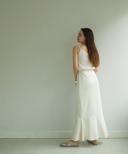 TINA：JOJUN（ティーナジョジュン）の「ロングスカート ポンチ裾ペプラム TINA：JOJUN（スカート・レディース・モカ/オフホワイト/ブラック/ブラウン/ダークグリーン・M/S）」の16枚目の写真