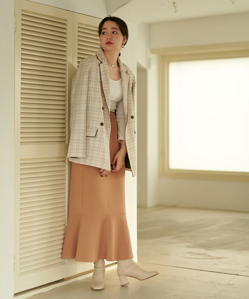 TINA：JOJUN（ティーナジョジュン）の「ロングスカート ポンチ裾ペプラム TINA：JOJUN（スカート・レディース・モカ/オフホワイト/ブラック/ブラウン/ダークグリーン・M/S）」の19枚目の写真