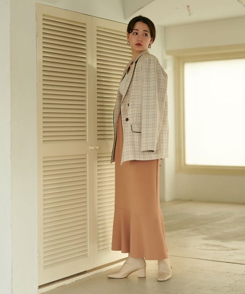 TINA：JOJUN（ティーナジョジュン）の「ロングスカート ポンチ裾ペプラム TINA：JOJUN（スカート・レディース・モカ/オフホワイト/ブラック/ブラウン/ダークグリーン・M/S）」の20枚目の写真