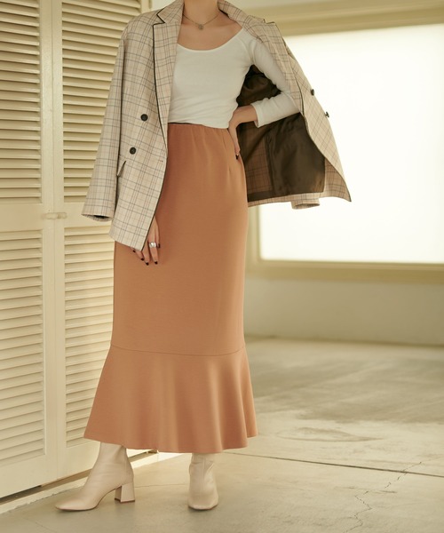 TINA：JOJUN（ティーナジョジュン）の「ロングスカート ポンチ裾ペプラム TINA：JOJUN（スカート・レディース・モカ/オフホワイト/ブラック/ブラウン/ダークグリーン・M/S）」の21枚目の写真