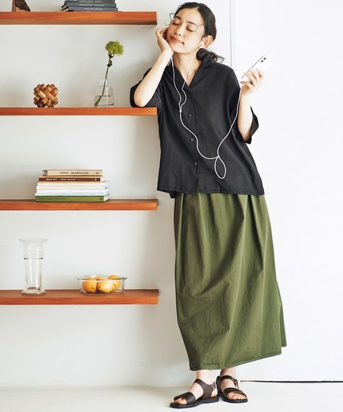 and myera（アンド マイラ）の「ａｎｄ　ｍｙｅｒａ　タイプライタースカート（スカート・レディース・ブラック/カーキ・SMALL/MEDIUM/LARGE/X-LARGE）」の8枚目の写真