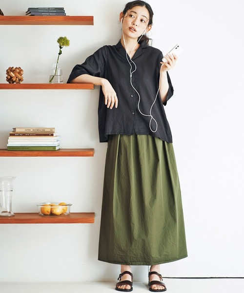 and myera（アンド マイラ）の「ａｎｄ　ｍｙｅｒａ　タイプライタースカート（スカート・レディース・ブラック/カーキ・SMALL/MEDIUM/LARGE/X-LARGE）」の9枚目の写真