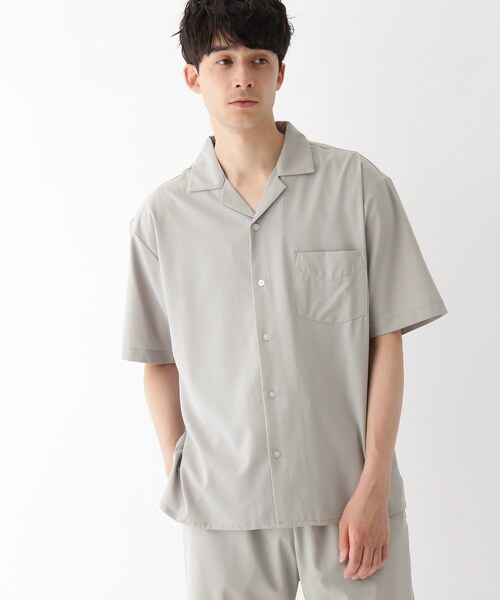 BASECONTROL(ベースコントロール)の「◆CREATION CUBE セットアップ対応 ストレッチオープンカラーシャツ(シャツ/ブラウス・メンズ・グレー/ブラック/グリーン/ベージュ/オレンジ・02/03/04)」の1枚目の写真