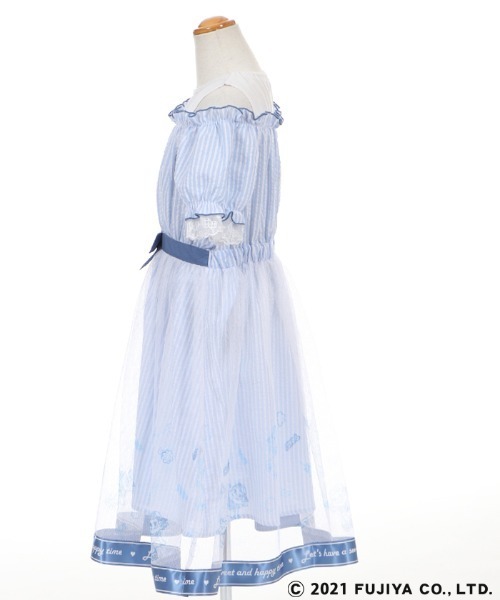 セール】ペコ×ストライプ柄肩開きOP（ワンピース）｜axes