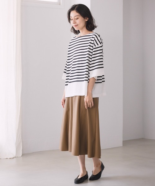 LEPSIM（レプシィム）の「フェイクレザーセミフレアスカート　953220（スカート・レディース・ブラウン/ブラック・LARGE/MEDIUM）」の4枚目の写真