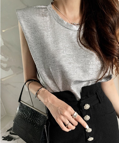 MANGROVE（マングローブ）の「ブライトフライングスリーブ（タンクトップ・レディース・ブラック/シルバー/ゴールド・FREE）」の5枚目の写真