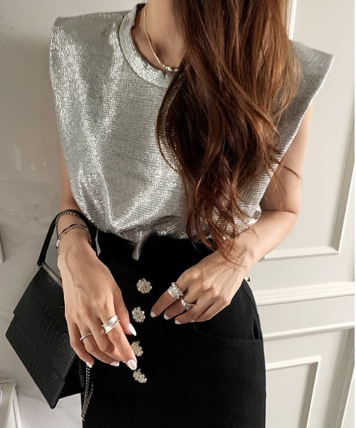 MANGROVE（マングローブ）の「ブライトフライングスリーブ（タンクトップ・レディース・ブラック/シルバー/ゴールド・FREE）」の8枚目の写真