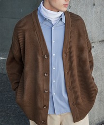 【Snap club】ヘビーウェイトニット ビッグシルエットカラーカーディガン
