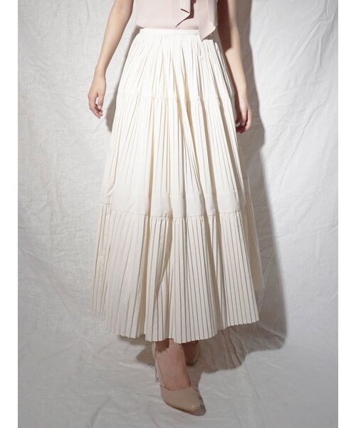 MERCURYDUO（マーキュリーデュオ）の「スイッチングプリーツスカート（スカート・レディース・アイボリー/ミント/ラベンダー/ライトブルー・FREE）」の2枚目の写真
