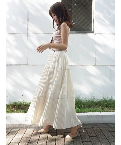 MERCURYDUO（マーキュリーデュオ）の「スイッチングプリーツスカート（スカート・レディース・アイボリー/ミント/ラベンダー/ライトブルー・FREE）」の20枚目の写真