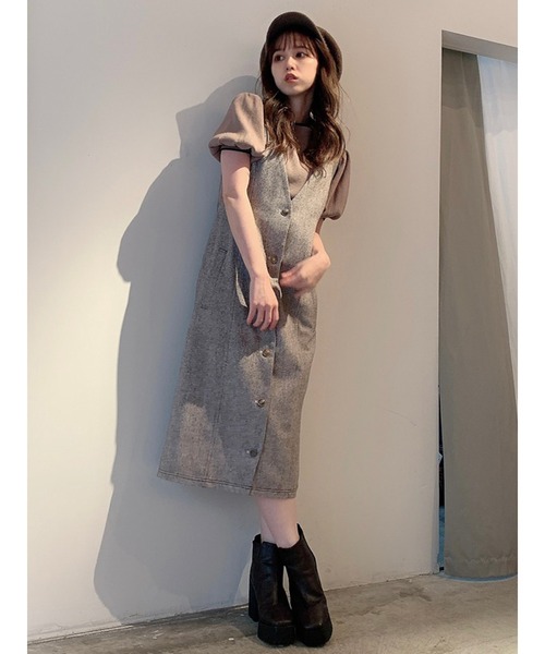 dazzlin（ダズリン）の「コンパクトパフスリーブトップス（ニット/セーター・レディース・オフホワイト/グレー/ブラック/モカ・FREE）」の11枚目の写真