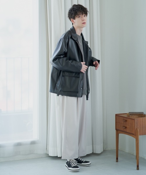 ADAMASTE（アダマスト）の「ワンタックベーシックワイドパンツ（その他パンツ・メンズ・ホワイト/ブラック・SMALL/MEDIUM/LARGE）」の7枚目の写真