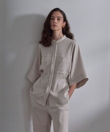 city（シティ）の「【CITY】サテンジョーゼットぺプラムシャツ（シャツ/ブラウス）」